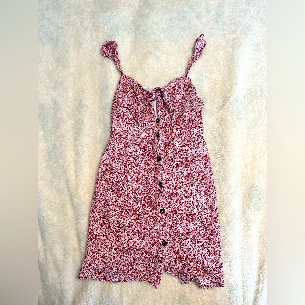 XS Pink Lily Floral Dress (Red/Pink)